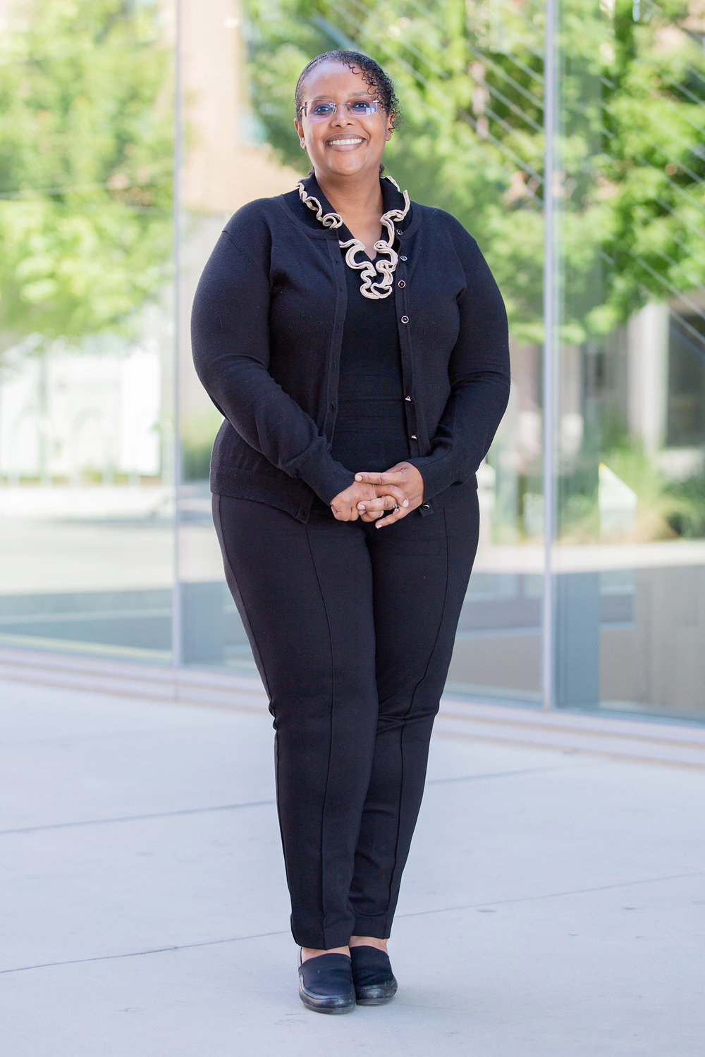 Asmeret Asefaw Berhe standind on the CSU Merced campus.