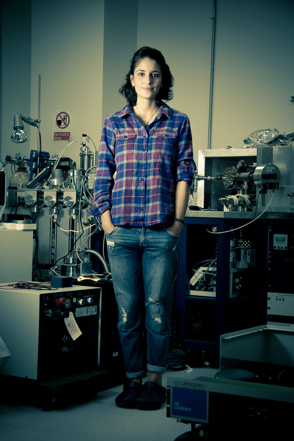 Alexandra Michelle Horne standing in the thermochronology lab at ASU.