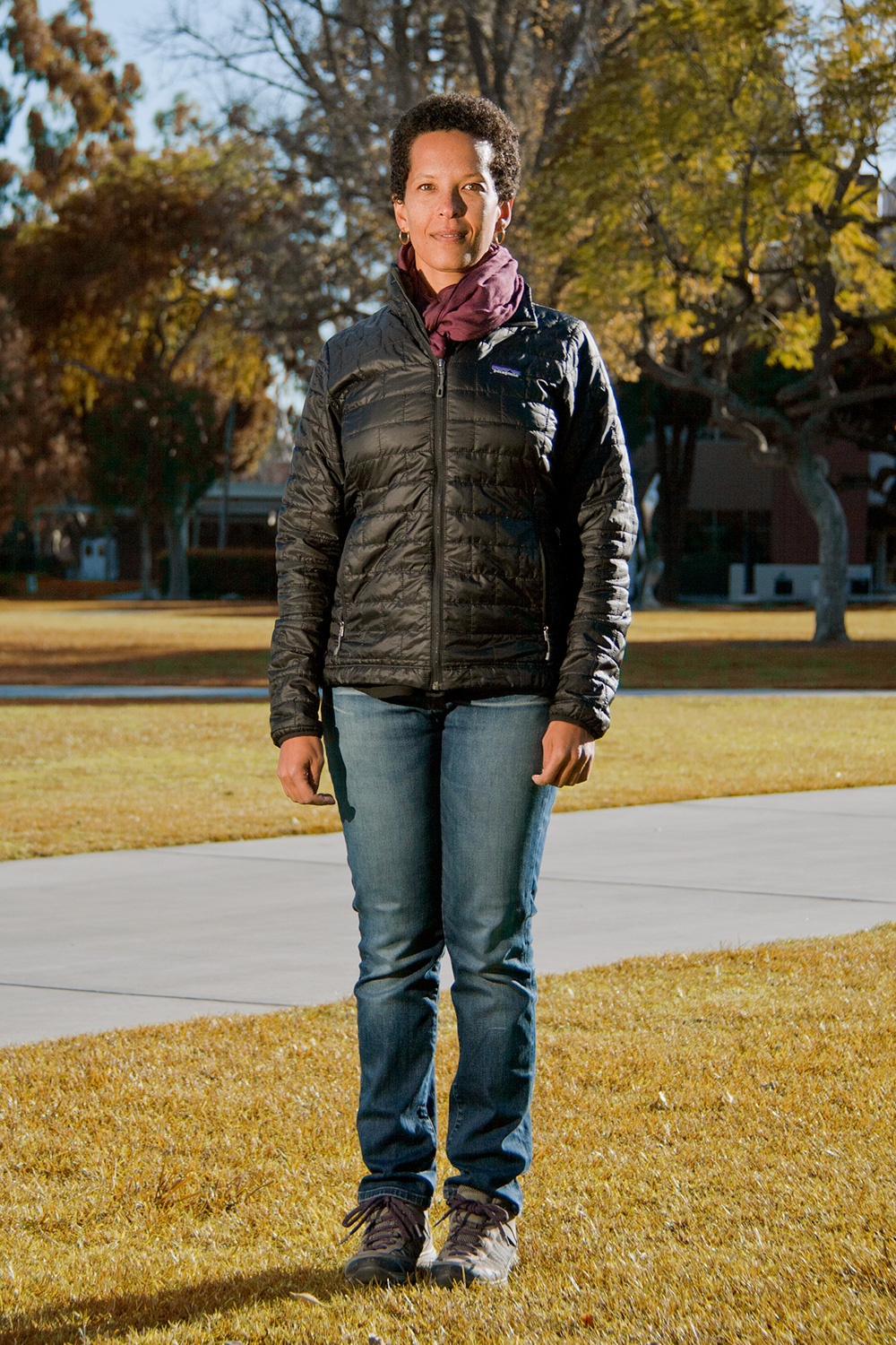 Wanjiru Margaret Njuguna standing in the CSU Long Beach quad.